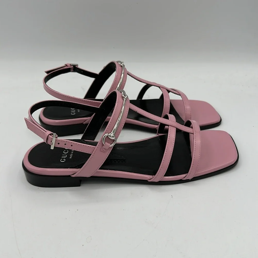 Gucci Divine Cage Horsebit Leather Sandals Dolly Pink Size 35 EU / 5 US NWOB - Picture 3 of 10
